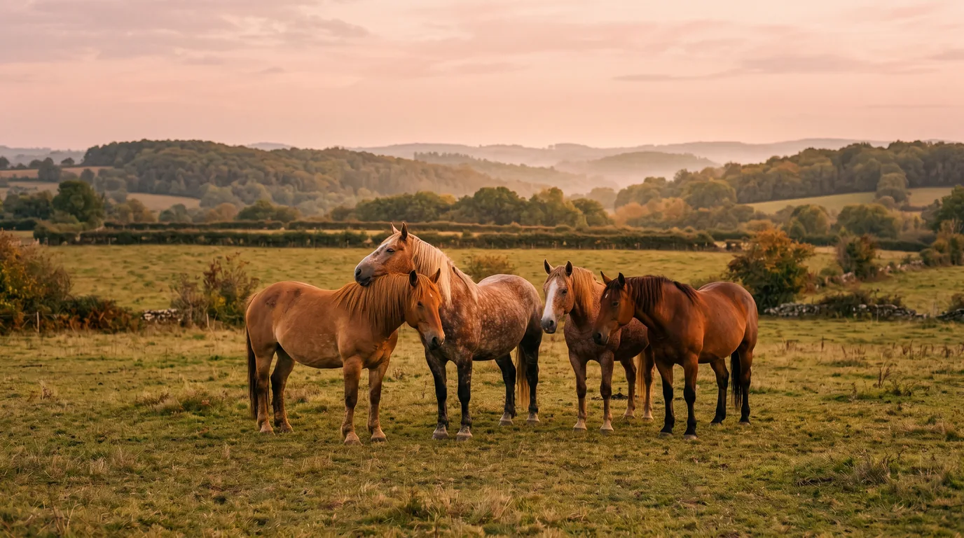 Les chevaux du Les Écuries de la Tuilière en liberté, Haute-Vienne